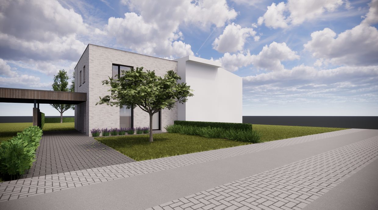 Verkaveling Neeroeteren met woningen en bouwgronden